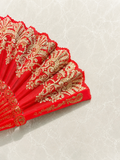 Red Gold Glitter Fan