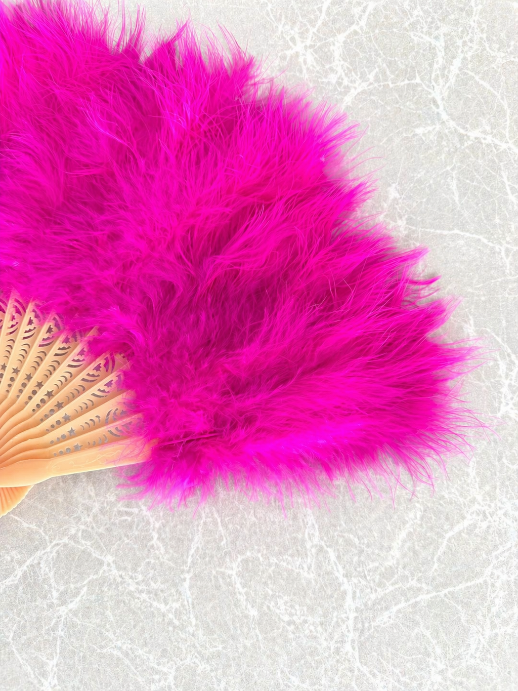 Pink Feather Noir Fan
