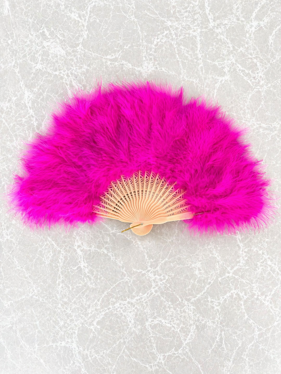 Pink Feather Noir Fan